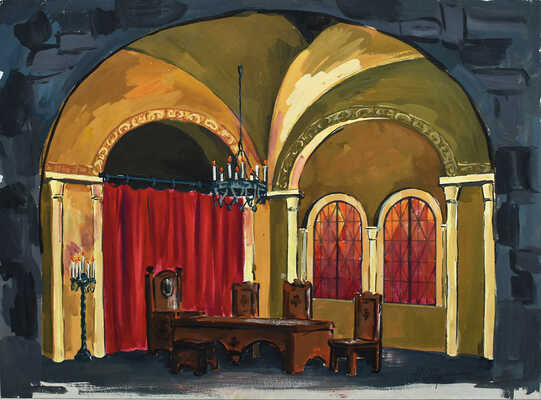 Трошин Николай Степанович. Эскиз декорации сводчатой комнаты